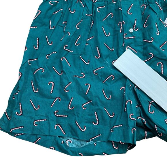 J Crew Boxers Mens M Green Cotton Candy Cane Christmas Holiday Underwear BT920 - Picture 10 of 13